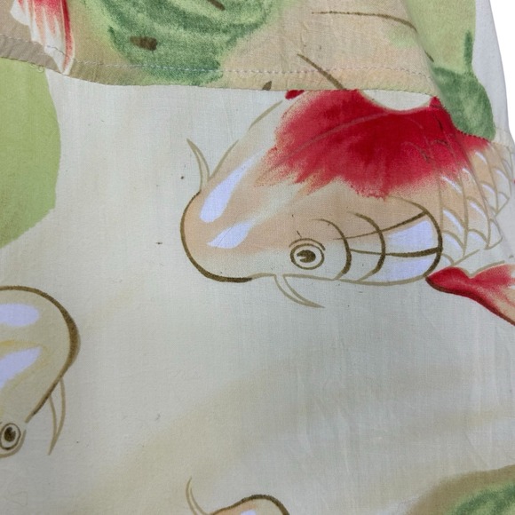 Vintage Jams World Maxi Koi Pond Fish Print Dress Hawaiian Womens Large W370-KOI - Picture 9 of 15